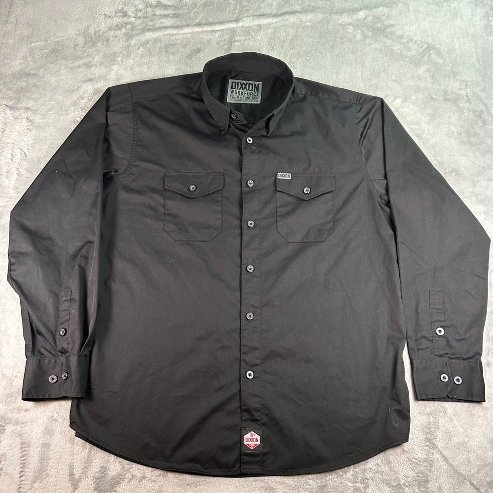 Dixxon Flannel Co Workforce Black D-Tech Button Down Work Shirt Mens XL